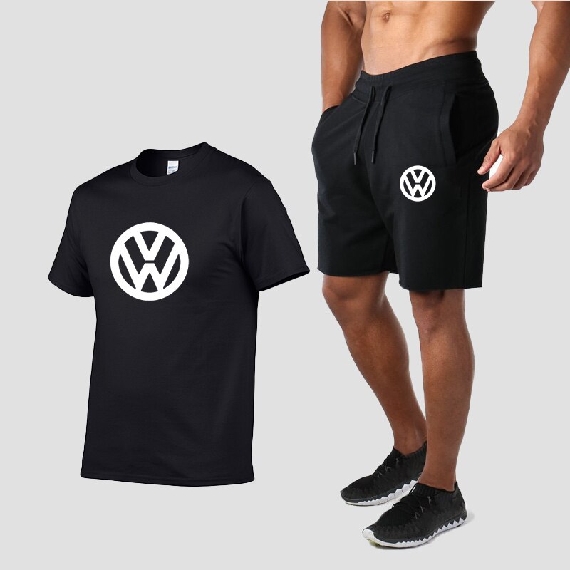 2020 summer new special men's T-shirt suit + Volkswagen printed casual shorts summer high quality breathable men's T-shirt suit 2020 summer new special men's T-shirt suit + Volkswagen printed casual shorts summer high quality breathable men's T-shirt suit