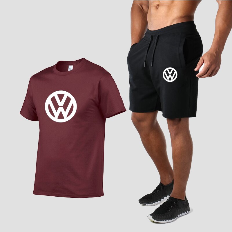 2020 summer new special men's T-shirt suit + Volkswagen printed casual shorts summer high quality breathable men's T-shirt suit 2020 summer new special men's T-shirt suit + Volkswagen printed casual shorts summer high quality breathable men's T-shirt suit