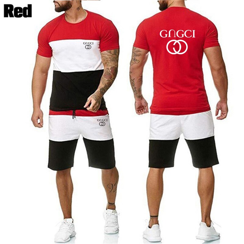 mens designer shorts and tshirt set