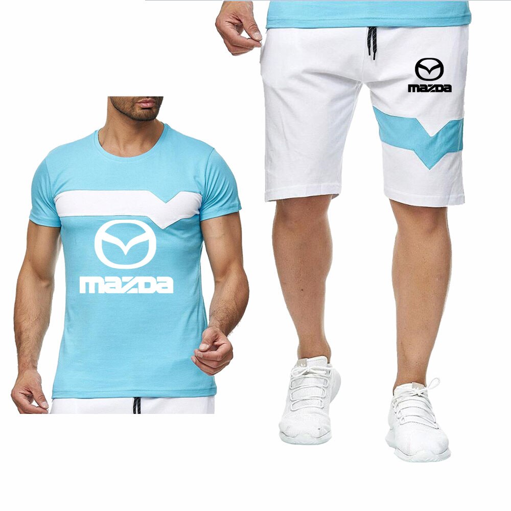 Summer Men's Suit for Mazda Car Logo casual Comfortable Cotton Mens Short Sleeve O-neck Cotton Mens T-Shirt Pants Suit 2Pcs Summer Men's Suit for Mazda Car Logo casual Comfortable Cotton Mens Short Sleeve O-neck Cotton Mens T-Shirt Pants Suit 2Pcs