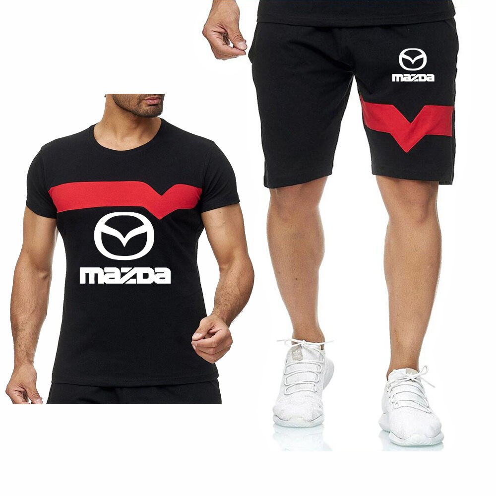 Summer Men's Suit for Mazda Car Logo casual Comfortable Cotton Mens Short Sleeve O-neck Cotton Mens T-Shirt Pants Suit 2Pcs Summer Men's Suit for Mazda Car Logo casual Comfortable Cotton Mens Short Sleeve O-neck Cotton Mens T-Shirt Pants Suit 2Pcs