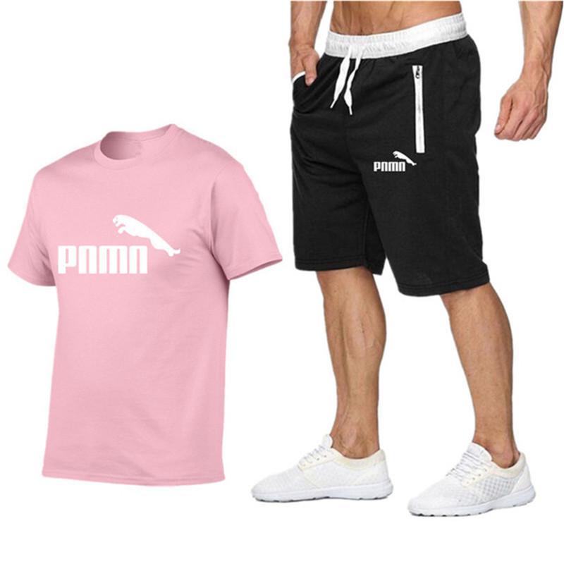 2020 Summer New Cotton short-sleeved men's Sets tracksuit Casual sports suit clothes men T-shirt +shorts suit Print Brand Sets 2020 Summer New Cotton short-sleeved men's Sets tracksuit Casual sports suit clothes men T-shirt +shorts suit Print Brand Sets
