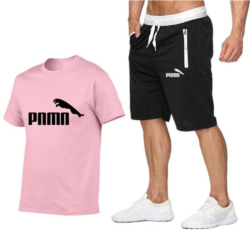 2020 Summer New Cotton short-sleeved men's Sets tracksuit Casual sports suit clothes men T-shirt +shorts suit Print Brand Sets 2020 Summer New Cotton short-sleeved men's Sets tracksuit Casual sports suit clothes men T-shirt +shorts suit Print Brand Sets