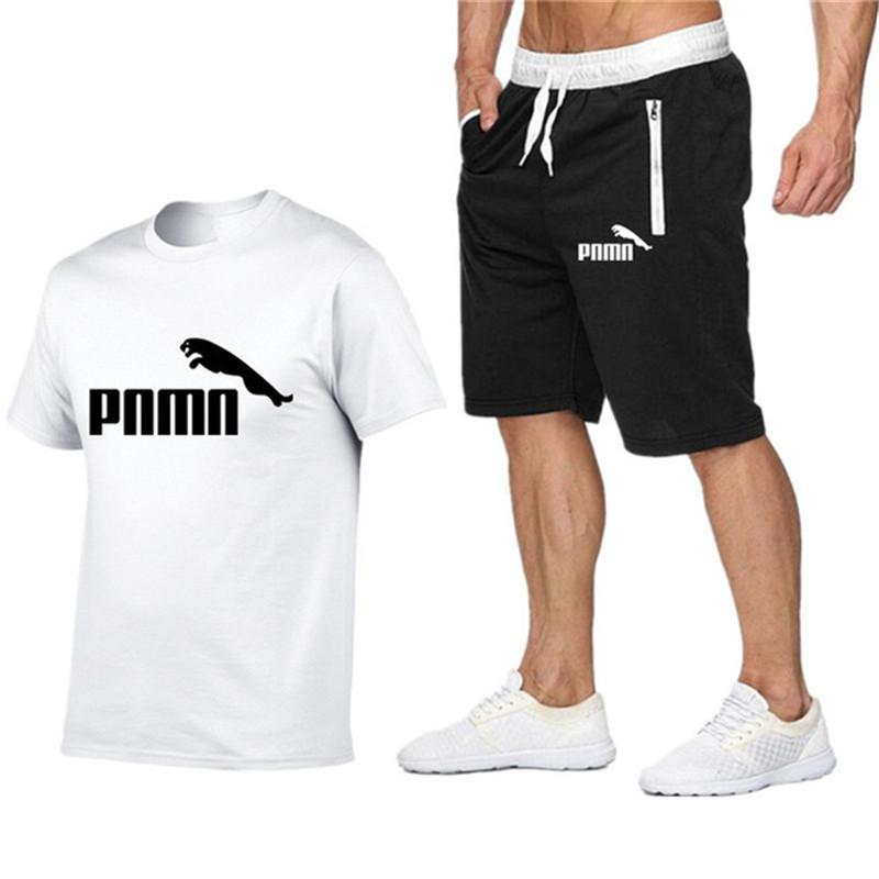 2020 Summer New Cotton short-sleeved men's Sets tracksuit Casual sports suit clothes men T-shirt +shorts suit Print Brand Sets 2020 Summer New Cotton short-sleeved men's Sets tracksuit Casual sports suit clothes men T-shirt +shorts suit Print Brand Sets