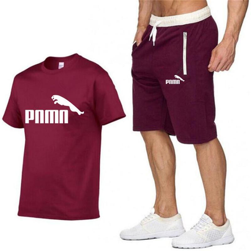 2020 Summer New Cotton short-sleeved men's Sets tracksuit Casual sports suit clothes men T-shirt +shorts suit Print Brand Sets 2020 Summer New Cotton short-sleeved men's Sets tracksuit Casual sports suit clothes men T-shirt +shorts suit Print Brand Sets