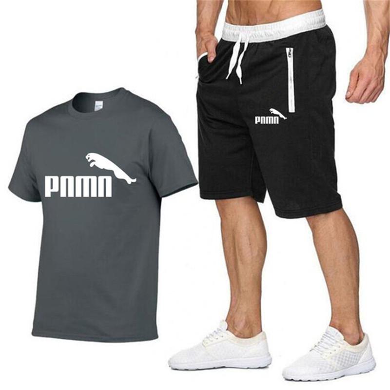 2020 Summer New Cotton short-sleeved men's Sets tracksuit Casual sports suit clothes men T-shirt +shorts suit Print Brand Sets 2020 Summer New Cotton short-sleeved men's Sets tracksuit Casual sports suit clothes men T-shirt +shorts suit Print Brand Sets