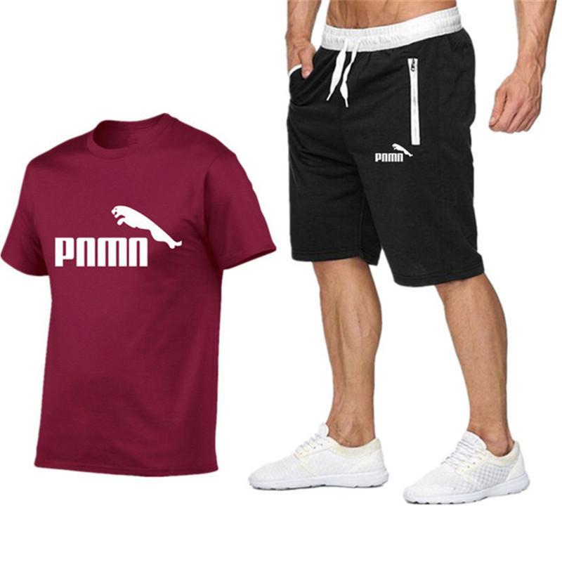 2020 Summer New Cotton short-sleeved men's Sets tracksuit Casual sports suit clothes men T-shirt +shorts suit Print Brand Sets 2020 Summer New Cotton short-sleeved men's Sets tracksuit Casual sports suit clothes men T-shirt +shorts suit Print Brand Sets