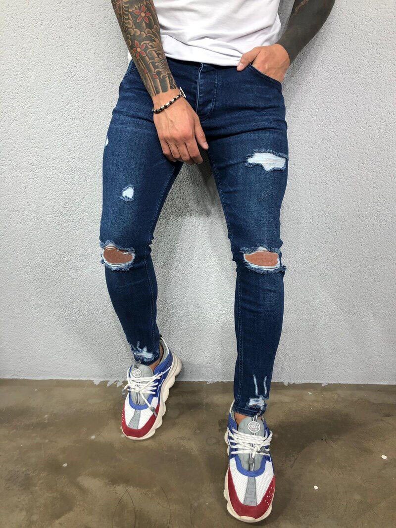 Mens Jeans Black Blue Cool Skinny Hip Hop Pants (Minimum order 150 pieces each color)