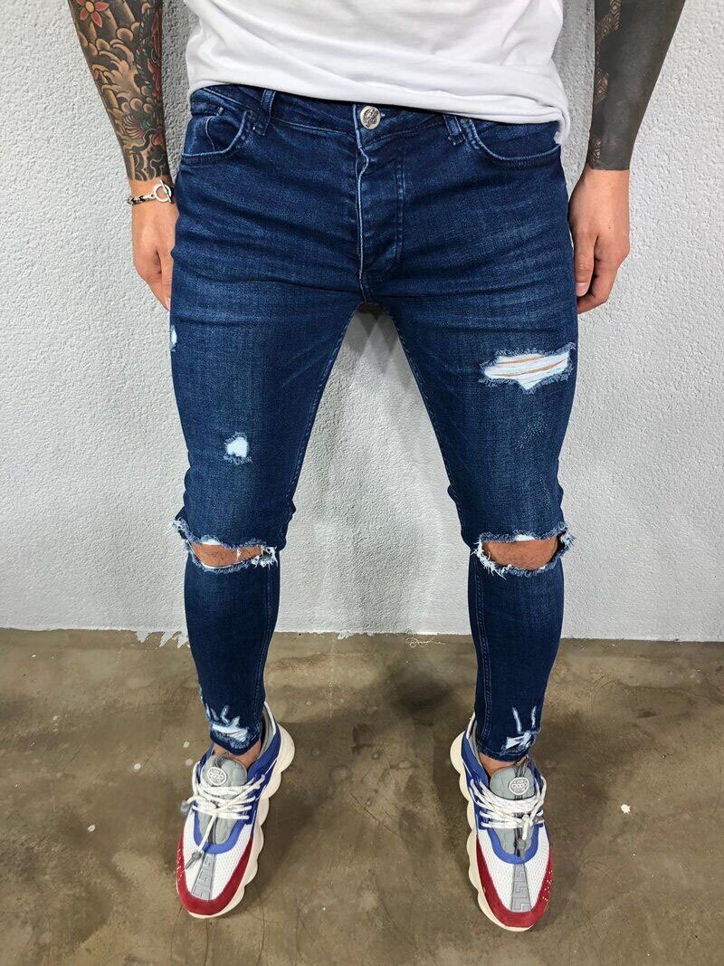 Mens Jeans Black Blue Cool Skinny Hip Hop Pants (Minimum order 150 pieces each color)