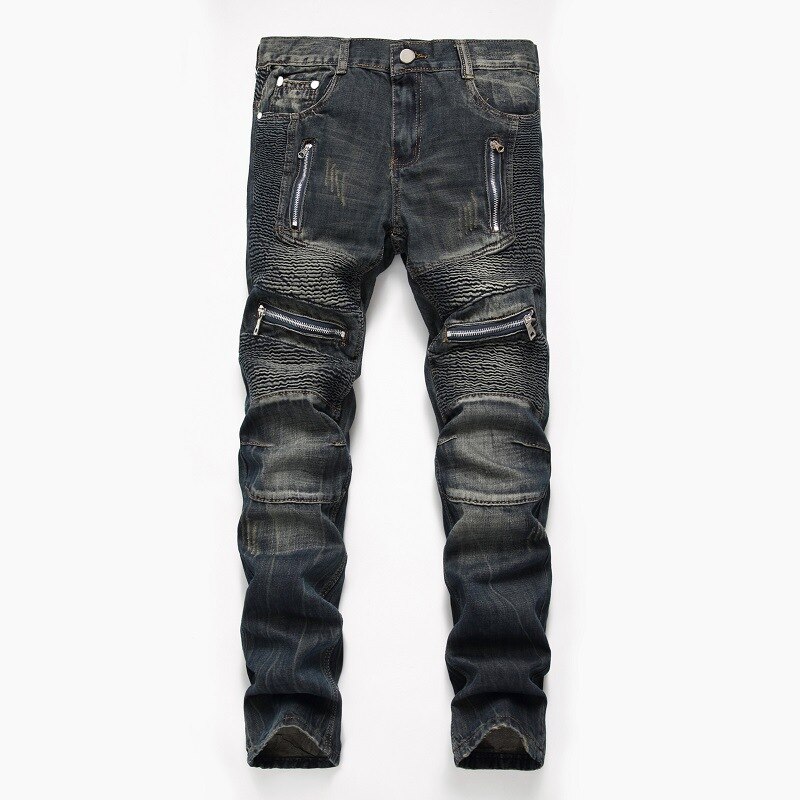 Casual Men Jeans  Slim Fit Hip Hop Denim Men`s Jeans High Quality Motorcycle Pants High Quality