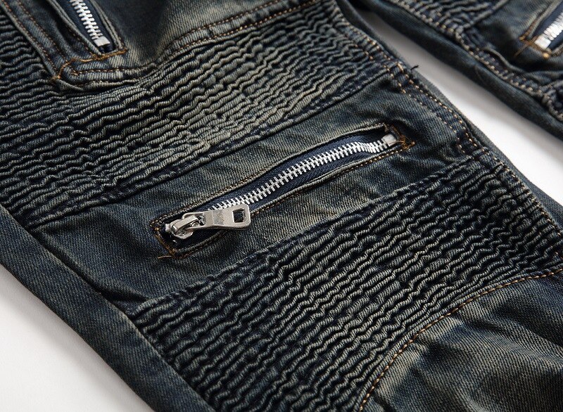 Casual Men Jeans  Slim Fit Hip Hop Denim Men`s Jeans High Quality Motorcycle Pants High Quality