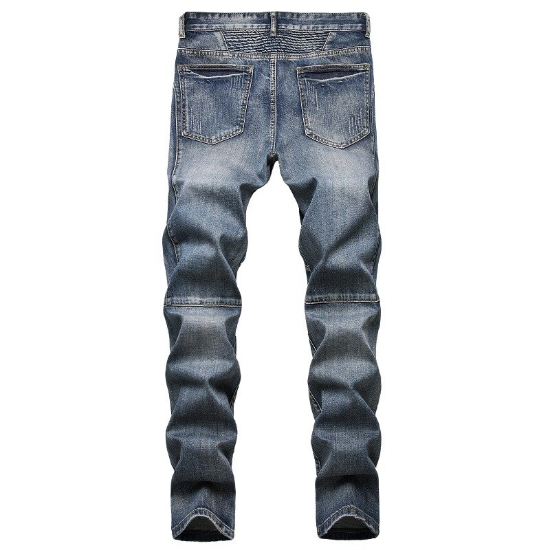 Casual Men Jeans  Slim Fit Hip Hop Denim Men`s Jeans High Quality Motorcycle Pants High Quality