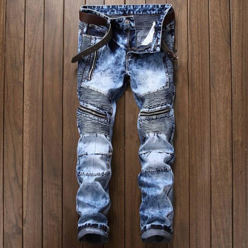 Casual Men Jeans  Slim Fit Hip Hop Denim Men`s Jeans High Quality Motorcycle Pants High Quality
