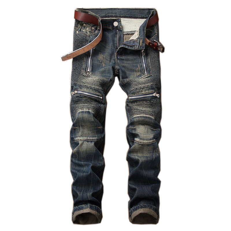 Casual Men Jeans  Slim Fit Hip Hop Denim Men`s Jeans High Quality Motorcycle Pants High Quality
