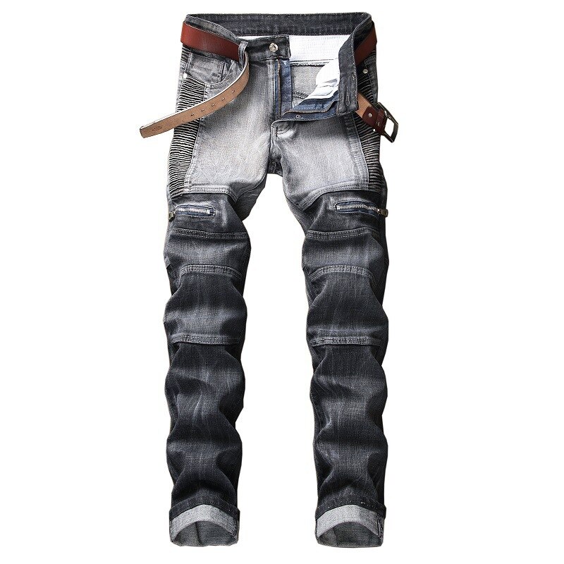 Casual Men Jeans  Slim Fit Hip Hop Denim Men`s Jeans High Quality Motorcycle Pants High Quality