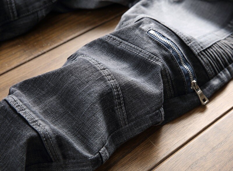 Casual Men Jeans  Slim Fit Hip Hop Denim Men`s Jeans High Quality Motorcycle Pants High Quality