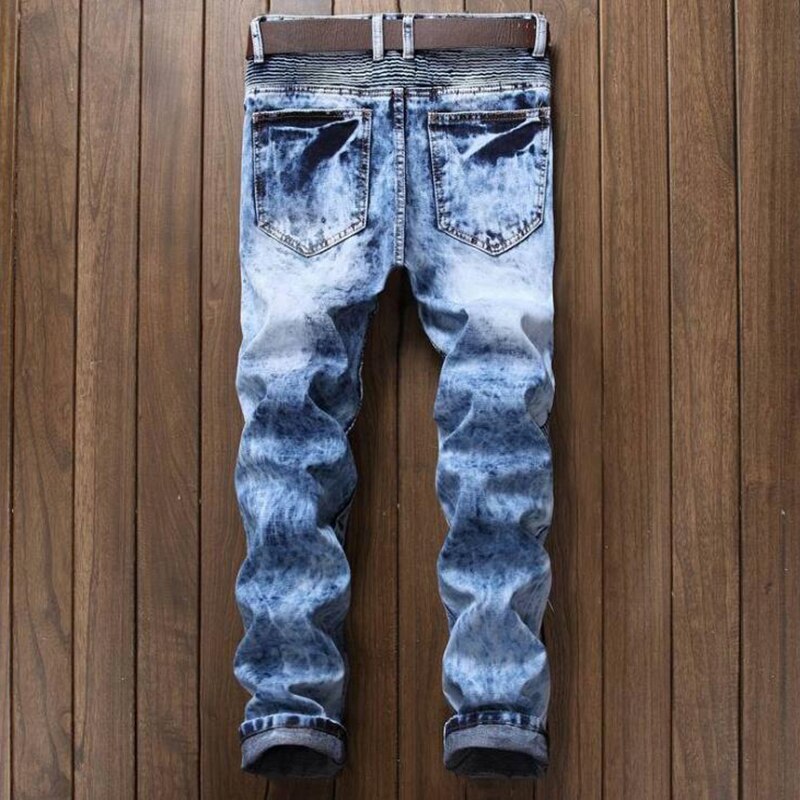Casual Men Jeans  Slim Fit Hip Hop Denim Men`s Jeans High Quality Motorcycle Pants High Quality