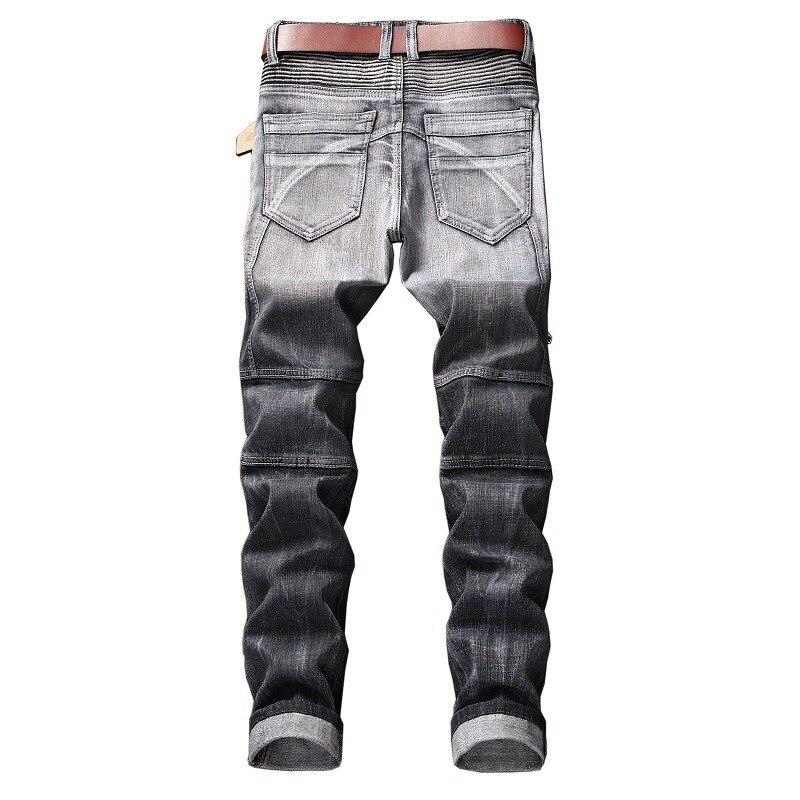 Casual Men Jeans  Slim Fit Hip Hop Denim Men`s Jeans High Quality Motorcycle Pants High Quality