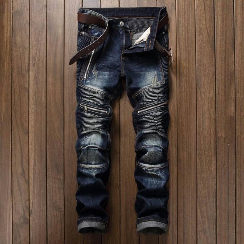 Casual Men Jeans  Slim Fit Hip Hop Denim Men`s Jeans High Quality Motorcycle Pants High Quality
