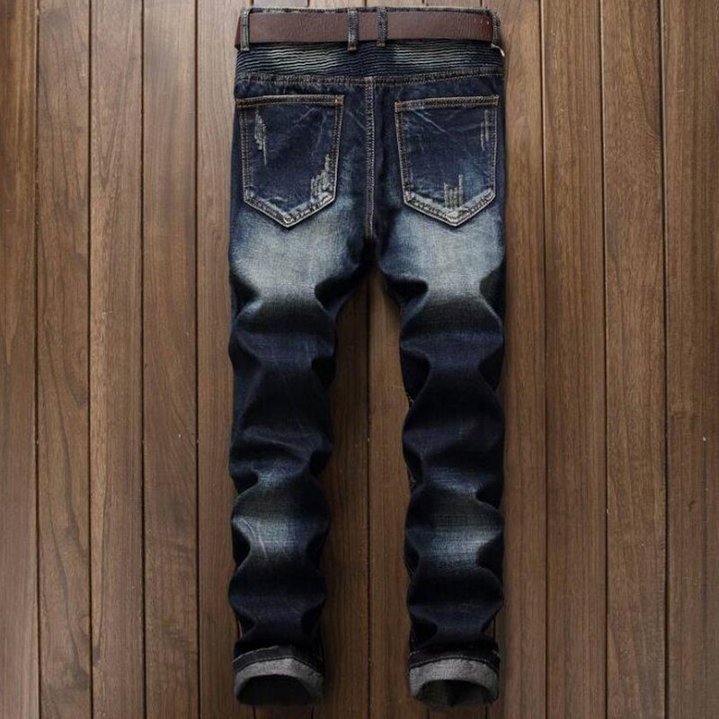Casual Men Jeans  Slim Fit Hip Hop Denim Men`s Jeans High Quality Motorcycle Pants High Quality