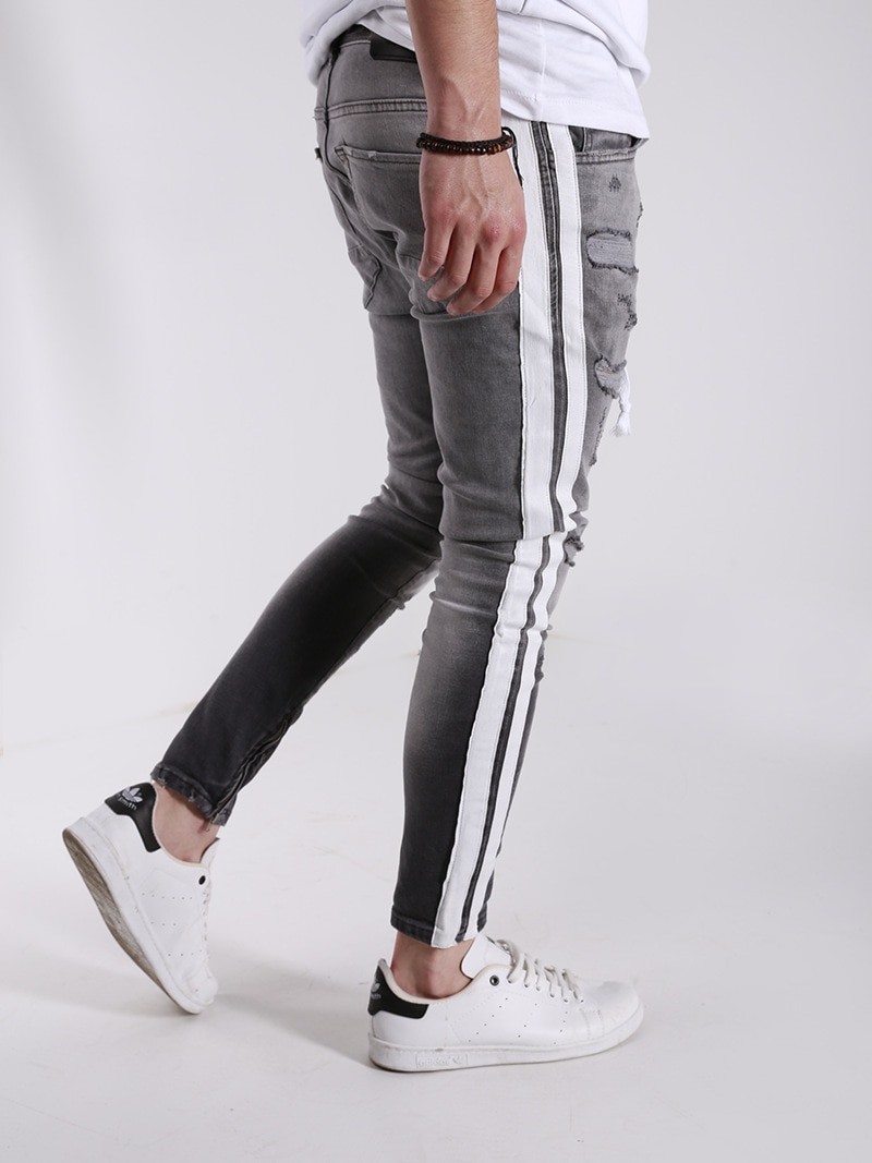 Ripped Pencil Pants Men Skinny Denim (Minimum order 150 pieces each color)