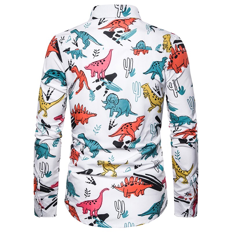 Funny Cartoon Dinosaur Printed Shirts for Men (Minimum order 200 pieces color) Funny Cartoon Dinosaur Printed Shirts for Men (Minimum order 200 pieces color)