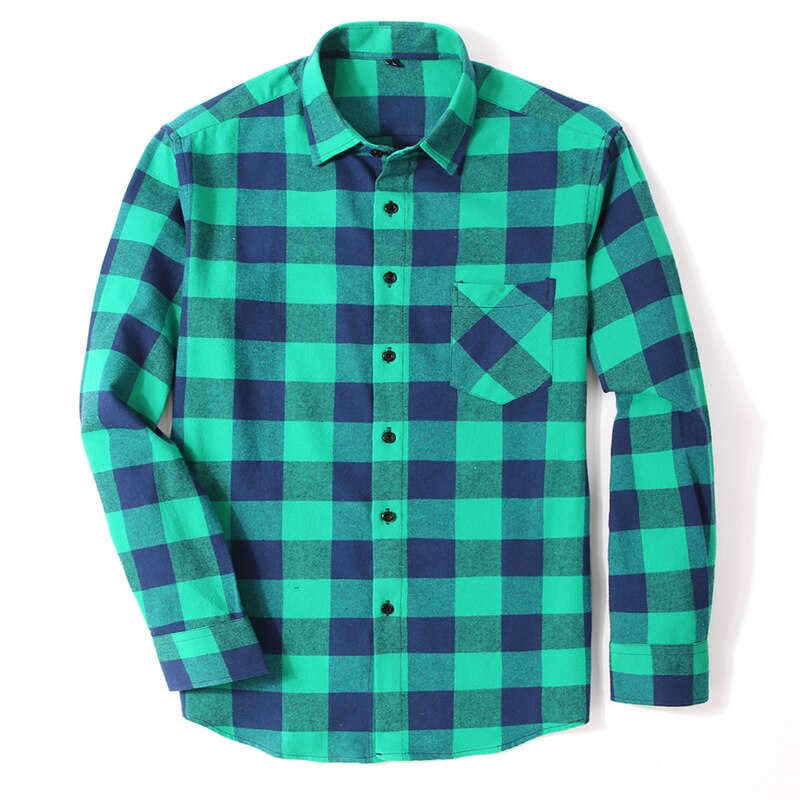 100% Cotton Flannel Men's Plaid Shirt (Minimum order 200 pieces each color)