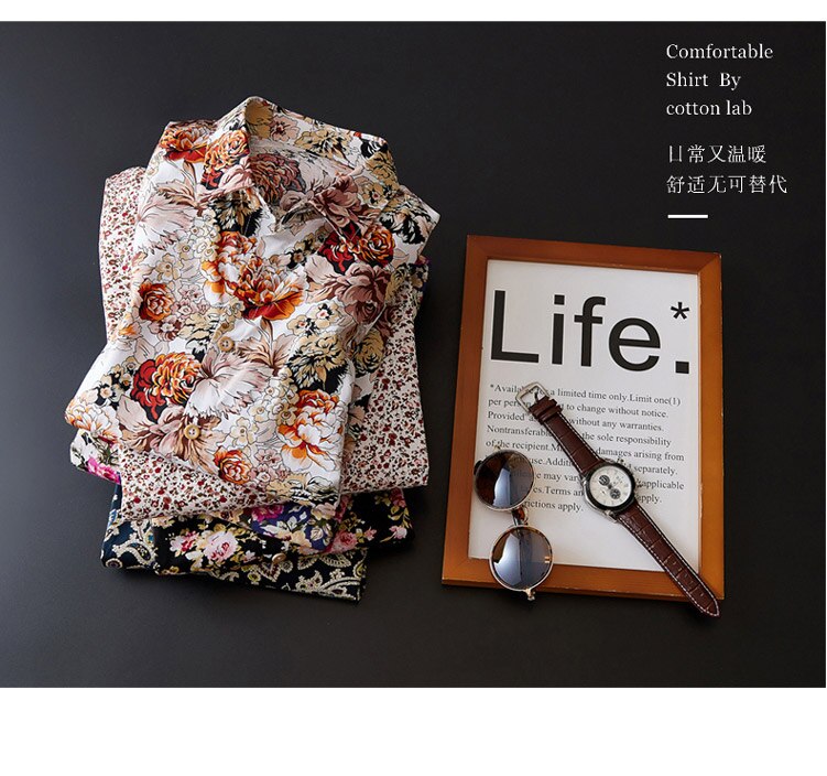Fashion Splice Flower Printing Man's Shirt (Minimum order 200 pieces each color)