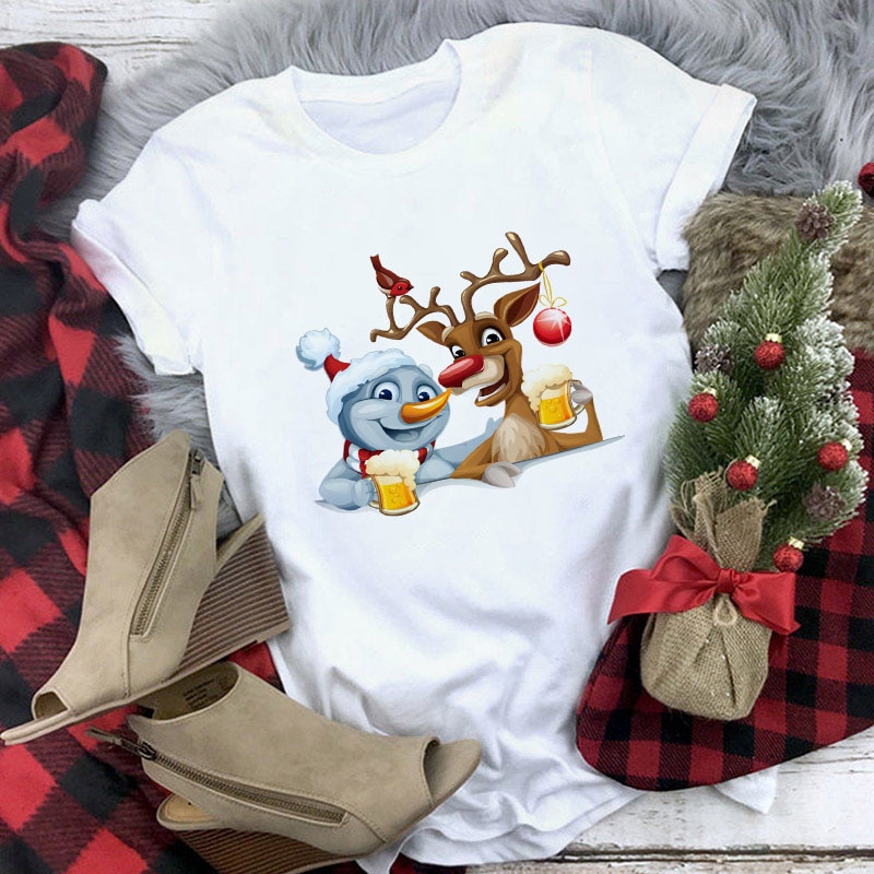 Suitable all seasons New cute reindeer t shirt (Minimum order 150 pieces each design)