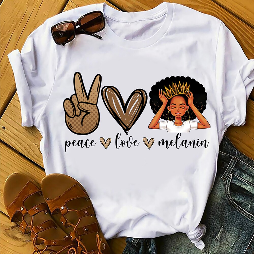 Peace Love Melanin Shirt Women (Minimum order 150 pieces each design)