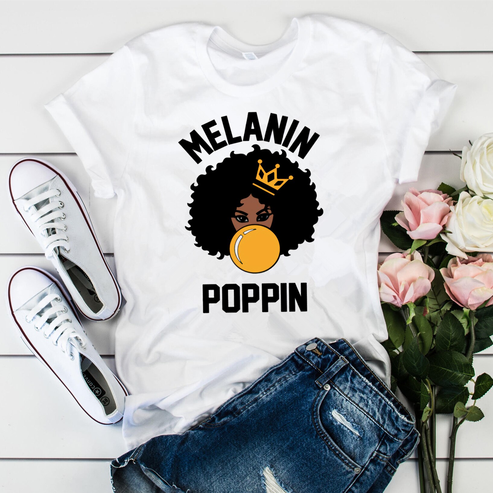 Peace Love Melanin Shirt Women (Minimum order 150 pieces each design)