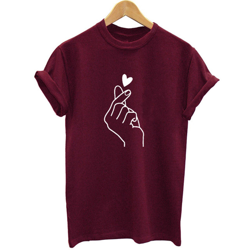 Heart Print T Shirt (Minimum order 100 pieces each color)