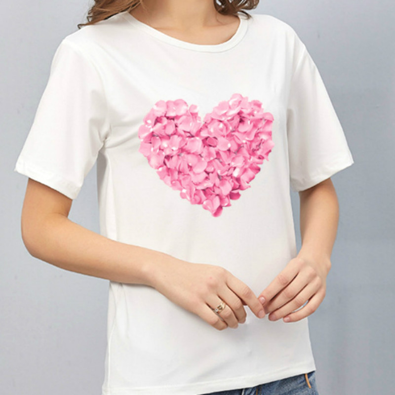 Heart Print T Shirt (Minimum order 100 pieces each color)