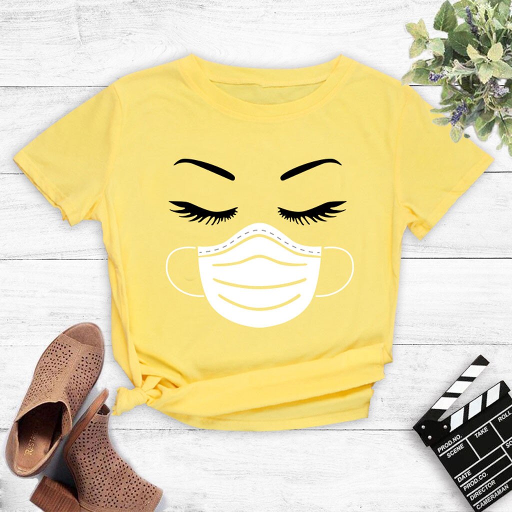 Funny Mascarilla Printed Woman T-shirts (Minimum order 100 pieces each color & design)