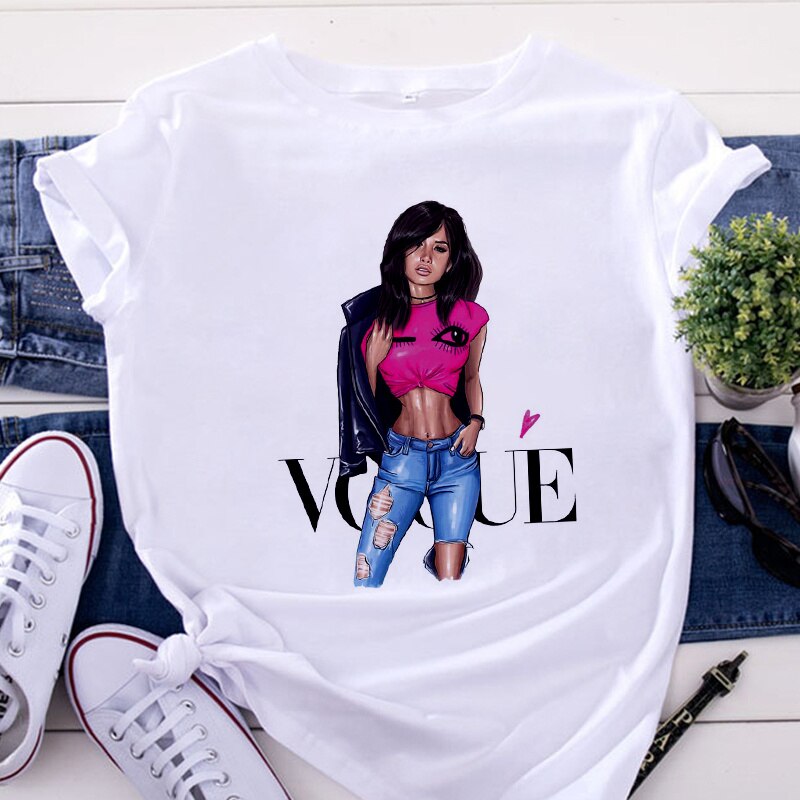 New Women's VOGUE Printing T shirt (Minimum order 100 pieces each color) New Women's VOGUE Printing T shirt (Minimum order 100 pieces each color)