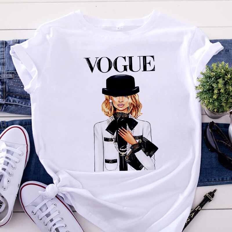New Women's VOGUE Printing T shirt (Minimum order 100 pieces each color) New Women's VOGUE Printing T shirt (Minimum order 100 pieces each color)