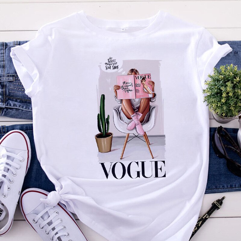New Women's VOGUE Printing T shirt (Minimum order 100 pieces each color) New Women's VOGUE Printing T shirt (Minimum order 100 pieces each color)