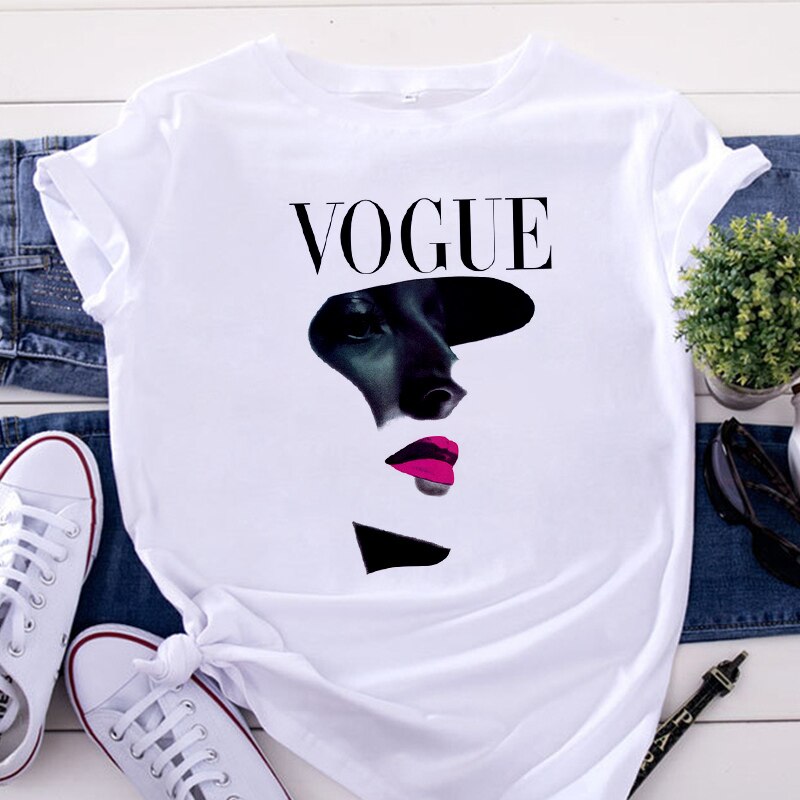 New Women's VOGUE Printing T shirt (Minimum order 100 pieces each color) New Women's VOGUE Printing T shirt (Minimum order 100 pieces each color)