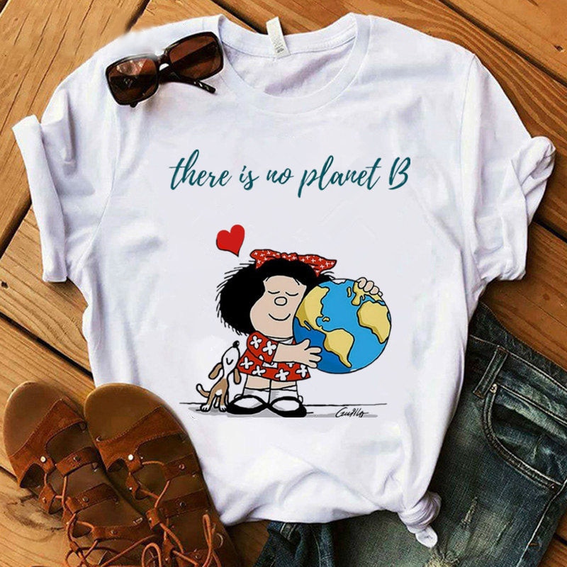 Female T-shirt cartoon PAZ Mafalda (Miniimum order 100 pieces each color & design) Female T-shirt cartoon PAZ Mafalda (Miniimum order 100 pieces each color & design)
