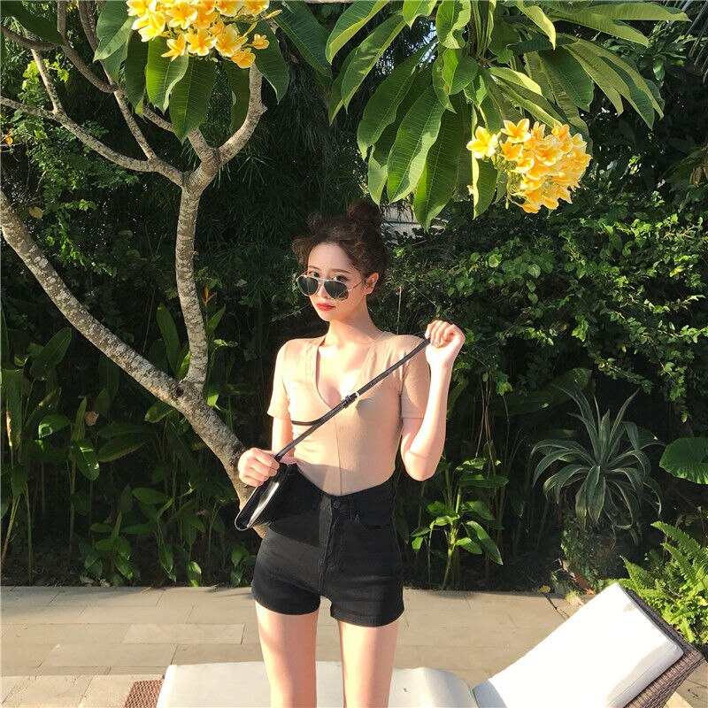 Blue Crimping Denim Shorts (Minimum order 200 pieces each color)