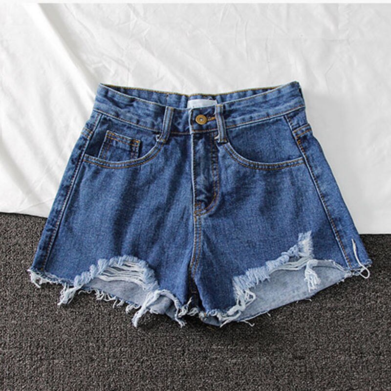 Women Wide Leg Hole Black Denim Shorts (Minimum order 200 pieces each color)