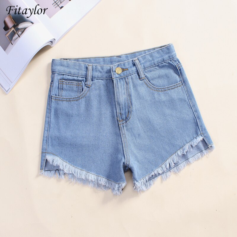 Women Wide Leg Hole Black Denim Shorts (Minimum order 200 pieces each color)