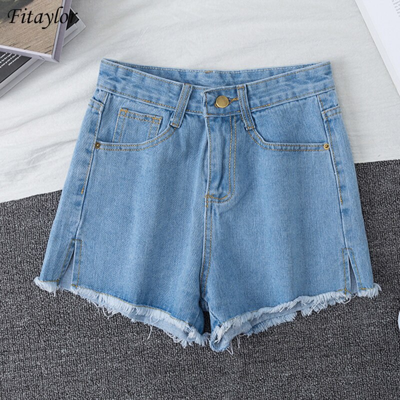 Women Wide Leg Hole Black Denim Shorts (Minimum order 200 pieces each color)