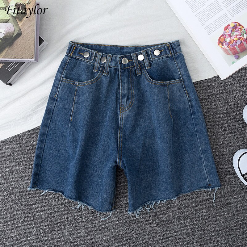 Women Wide Leg Hole Black Denim Shorts (Minimum order 200 pieces each color)