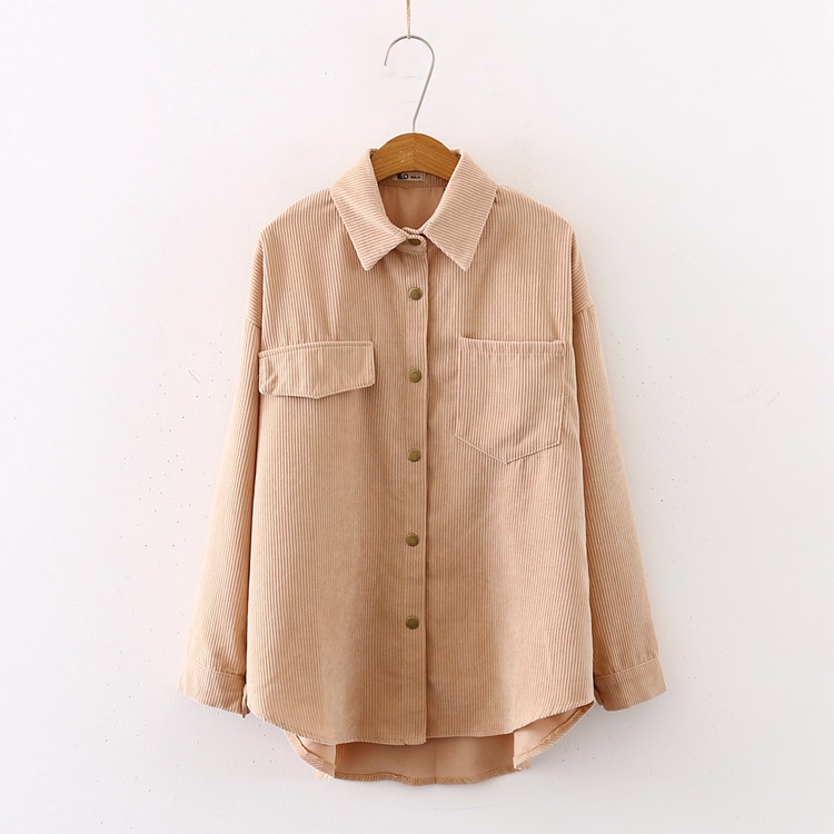 New Women Solid Corduroy Shirt (Minimum order 300 pieces each color & design)