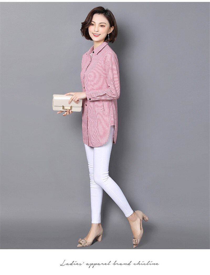 Womens Tops Striped Blouses Shirt (Minimum order 400 pieces each color & design) Womens Tops Striped Blouses Shirt (Minimum order 400 pieces each color & design)