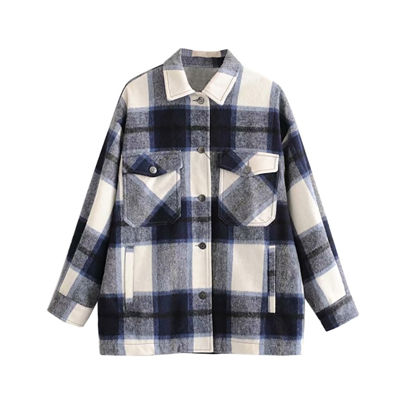 Plaid women oversize woolen shirts (Minimum order 300 pieces each color & design) Plaid women oversize woolen shirts (Minimum order 300 pieces each color & design)
