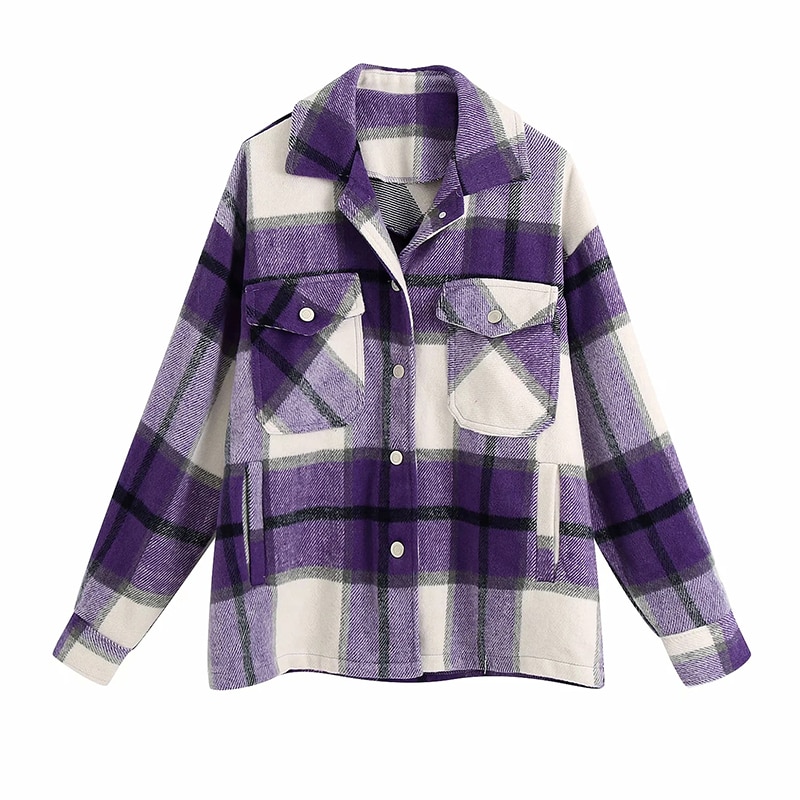 Plaid women oversize woolen shirts (Minimum order 300 pieces each color & design) Plaid women oversize woolen shirts (Minimum order 300 pieces each color & design)