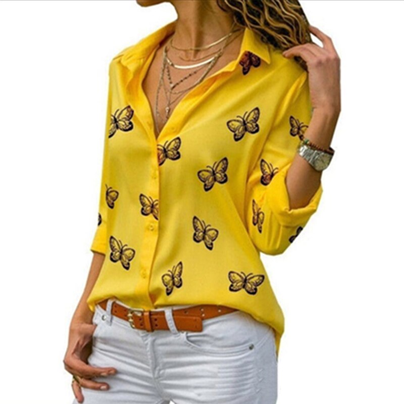 Fashionable Butterfly Print Women Blouses (Minimum order 300 pieces each color & design)