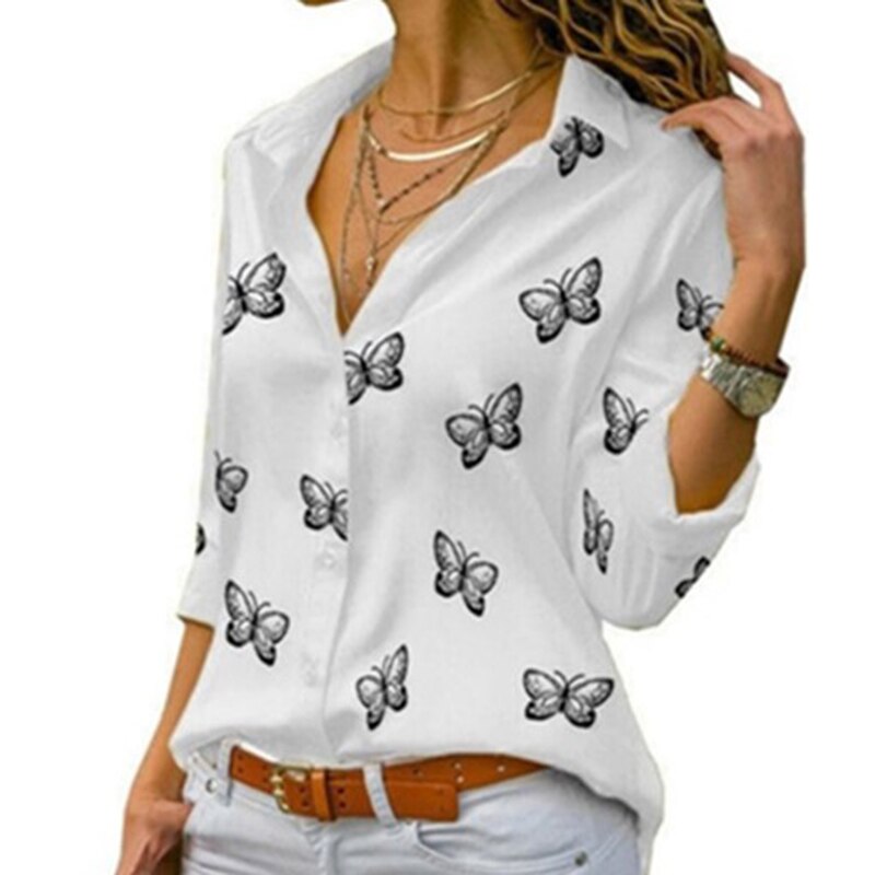 Fashionable Butterfly Print Women Blouses (Minimum order 300 pieces each color & design)